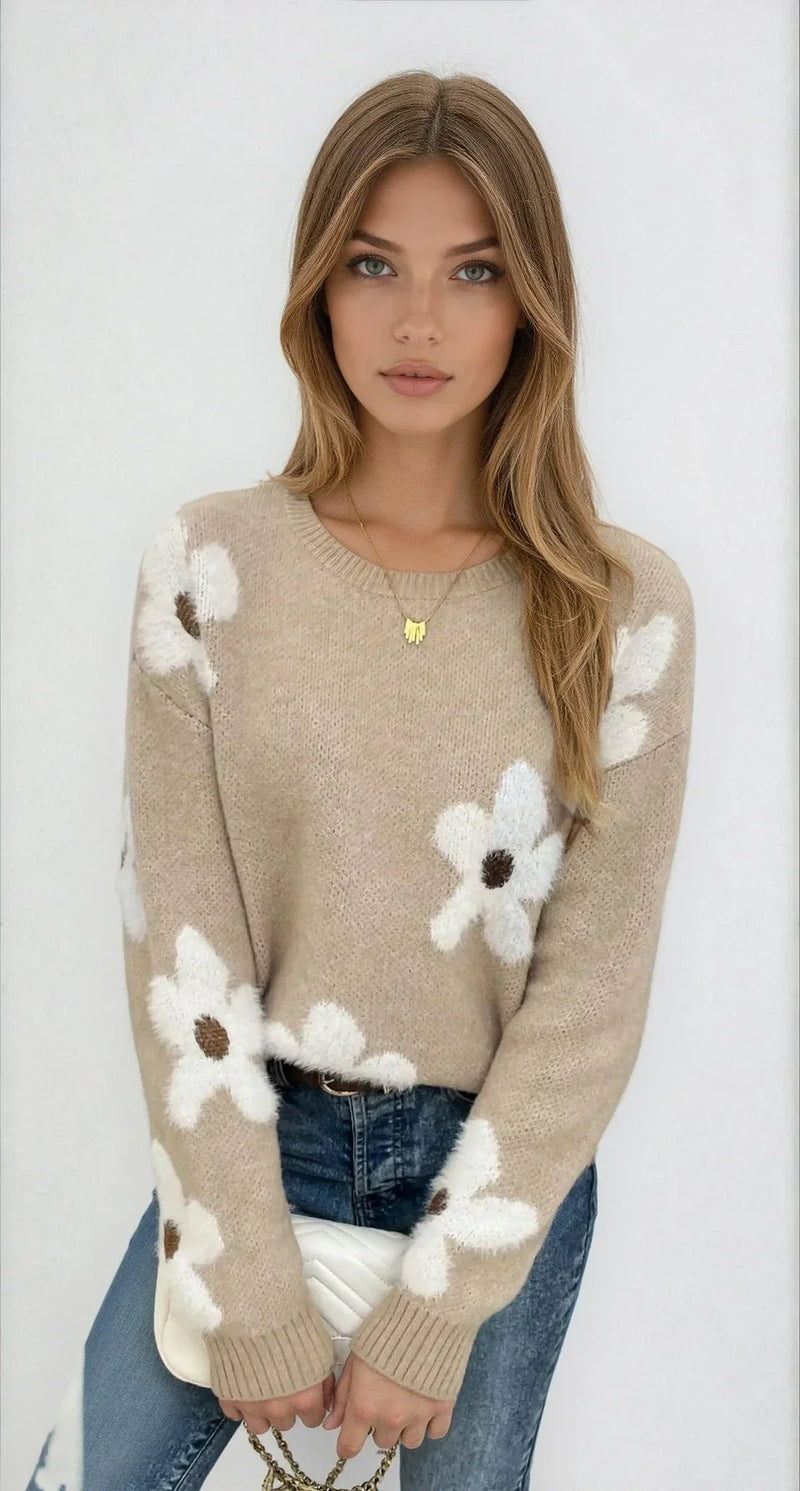 Iris Women's Floral Sweater | Crew Neck
