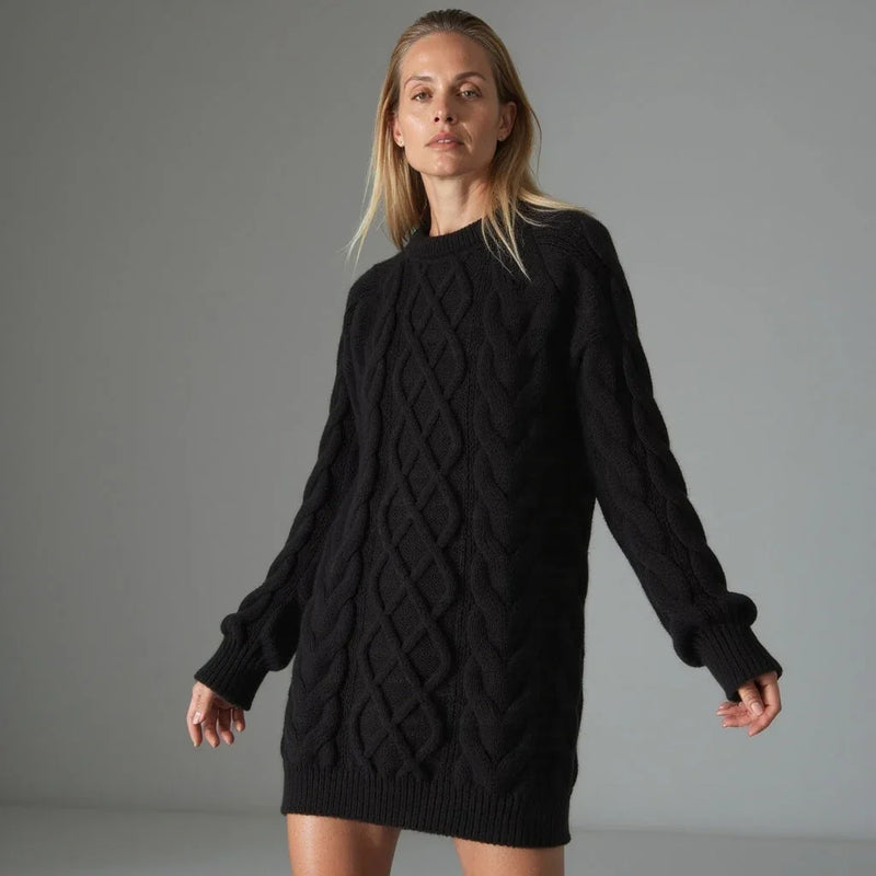 Vera Women's Cable Knit Sweater - flat lay