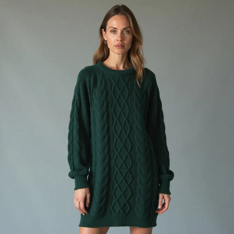 Vera Women's Cable Knit Sweater - close-up detail