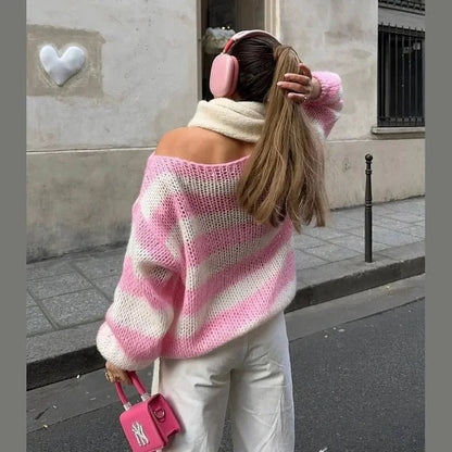 Clara Women's Striped Sweater - shown in use