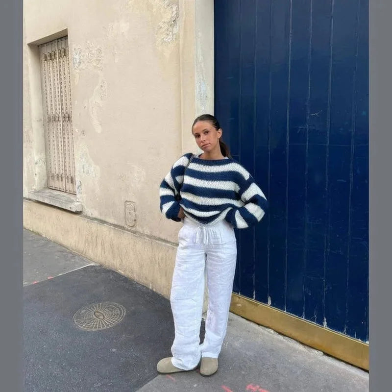 Clara Women's Striped Sweater - full-length view