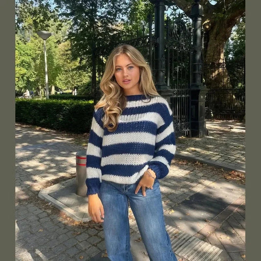 Clara Women's Striped Sweater - styled view