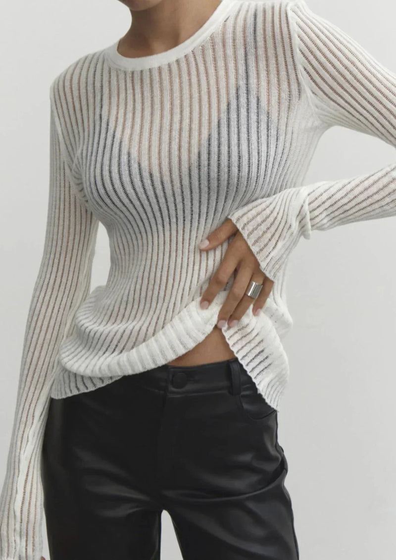Margot Women's Ribbed Knit Sweater - styled view