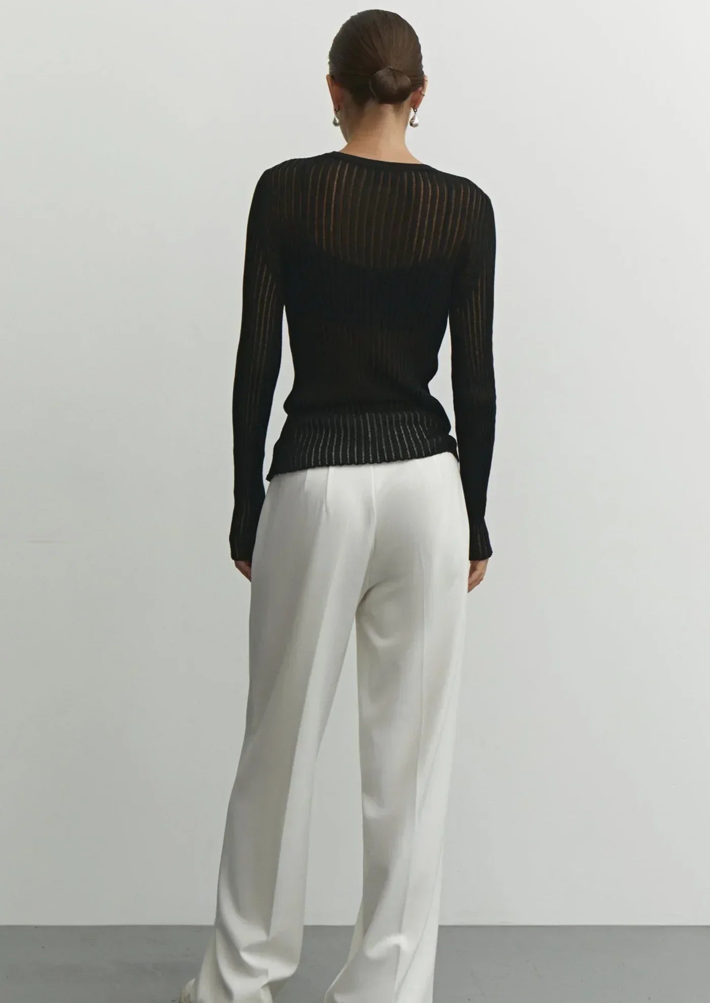 Margot Women's Ribbed Knit Sweater - fabric and finish detail