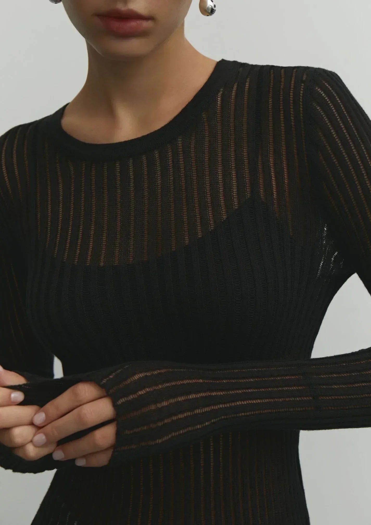 Margot Women's Ribbed Knit Sweater - back view