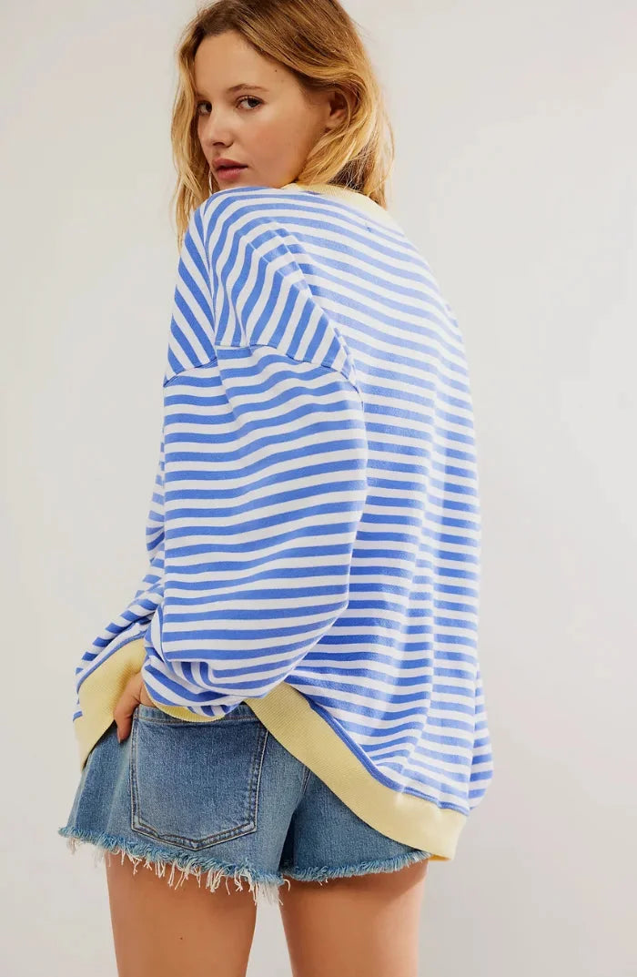 Jolie Women's Striped Sweater - back view