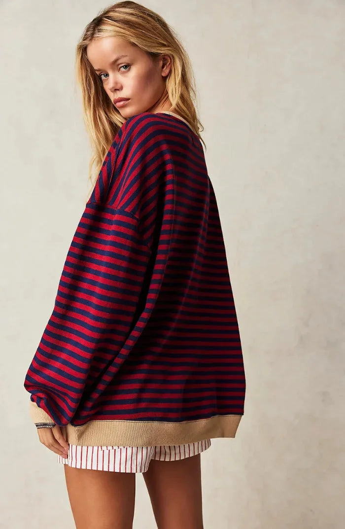 Jolie Women's Striped Sweater - close-up detail