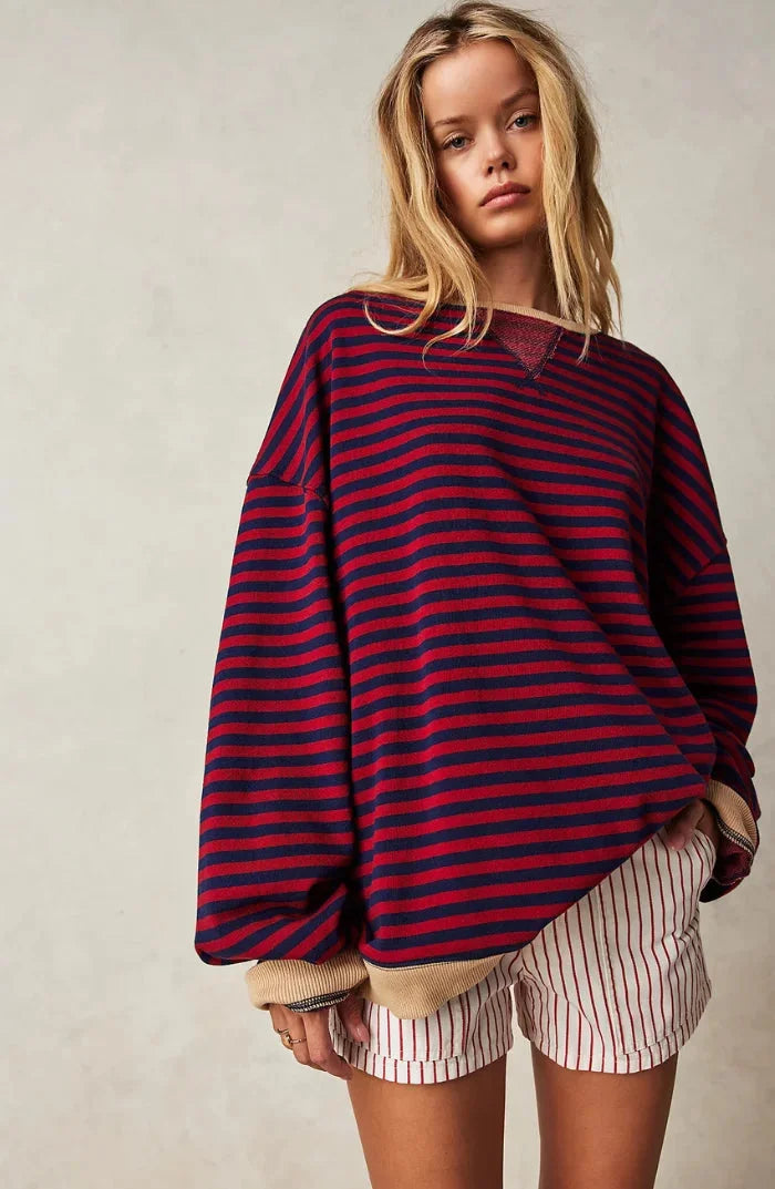 Jolie Women's Striped Sweater - front view