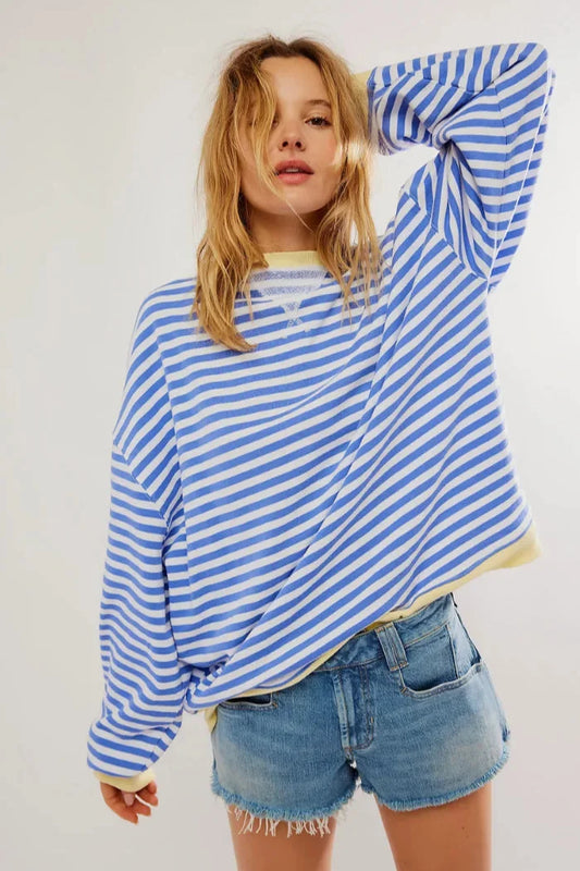 Jolie Women's Striped Sweater - front view