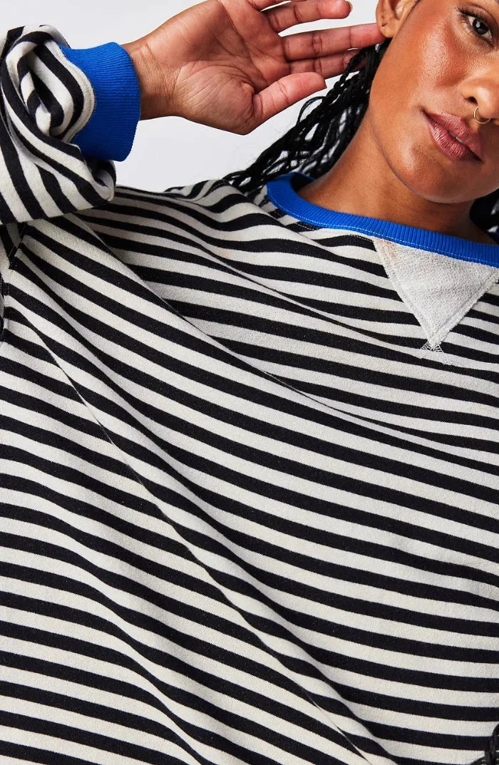 Jolie Women's Striped Sweater - flat lay