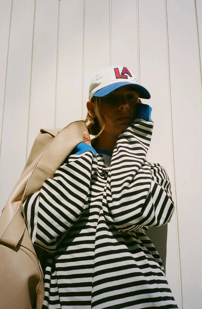 Jolie Women's Striped Sweater - styled view