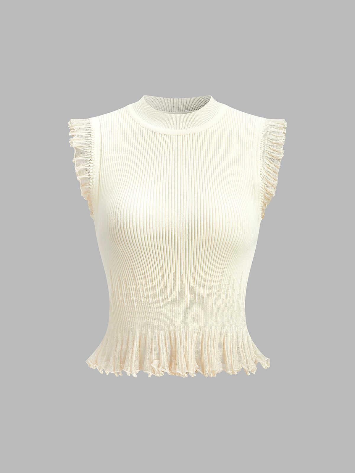 Elena Women's Ribbed Knit Top - flat lay