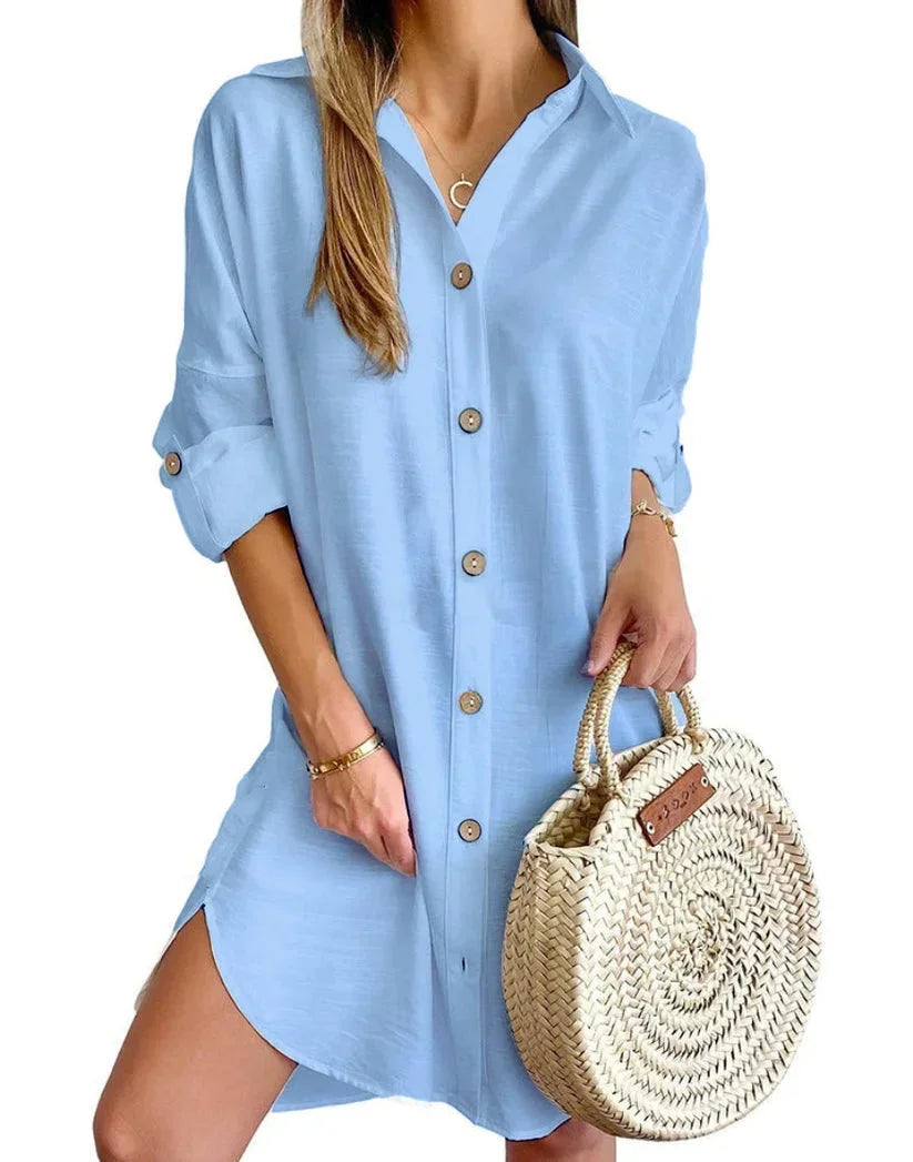 Cosima Women's Shirt Dress - shown in use