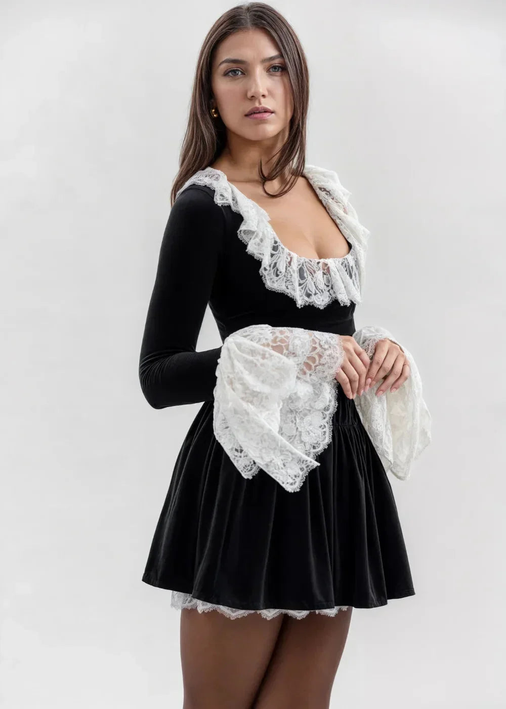 Elena Women's Mini Dress - fabric and finish detail