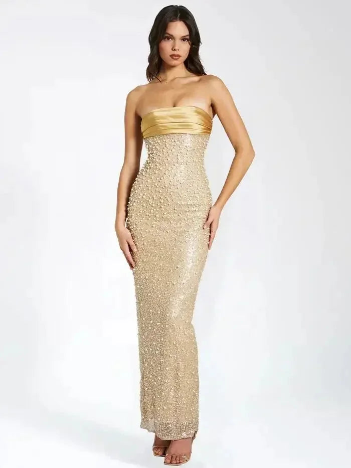 Imogen Women's Maxi Dress | Sequined, Strapless
