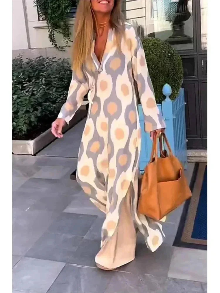 Beatrix Women's Printed Maxi Dress - styled view