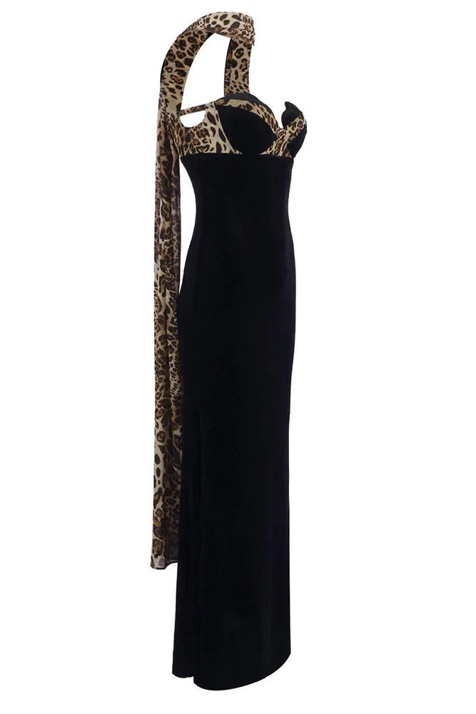 Clara Women's Leopard Maxi Dress - styled view
