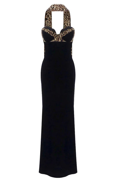 Clara Women's Leopard Maxi Dress - front view