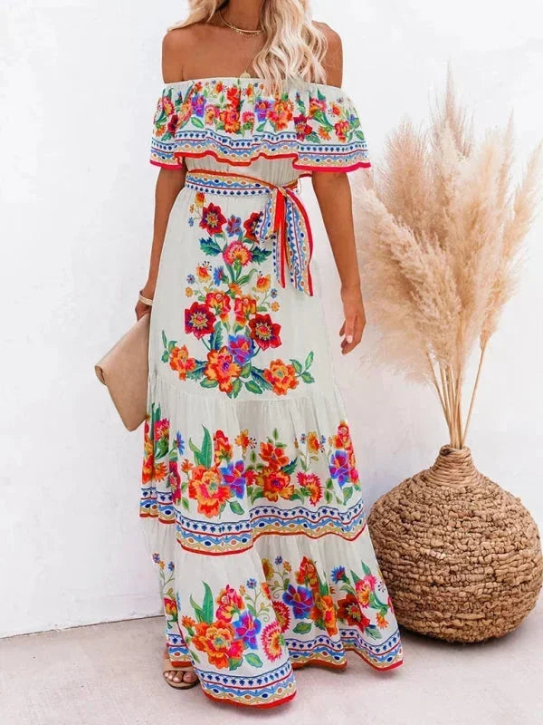 Rosa Women's Floral Maxi Dress - close-up detail