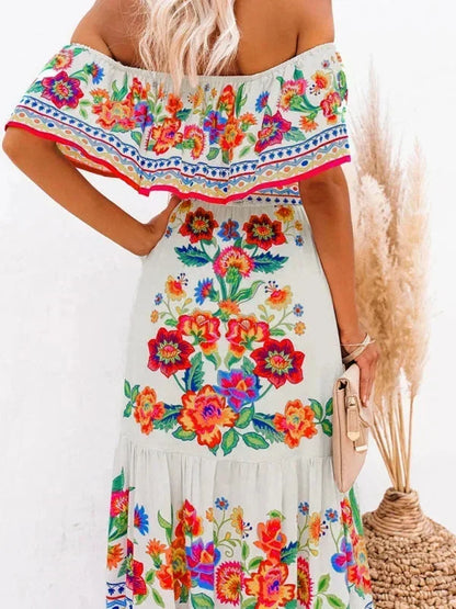 Rosa Women's Floral Maxi Dress - back view