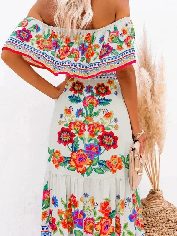 Rosa Women's Floral Maxi Dress - back view
