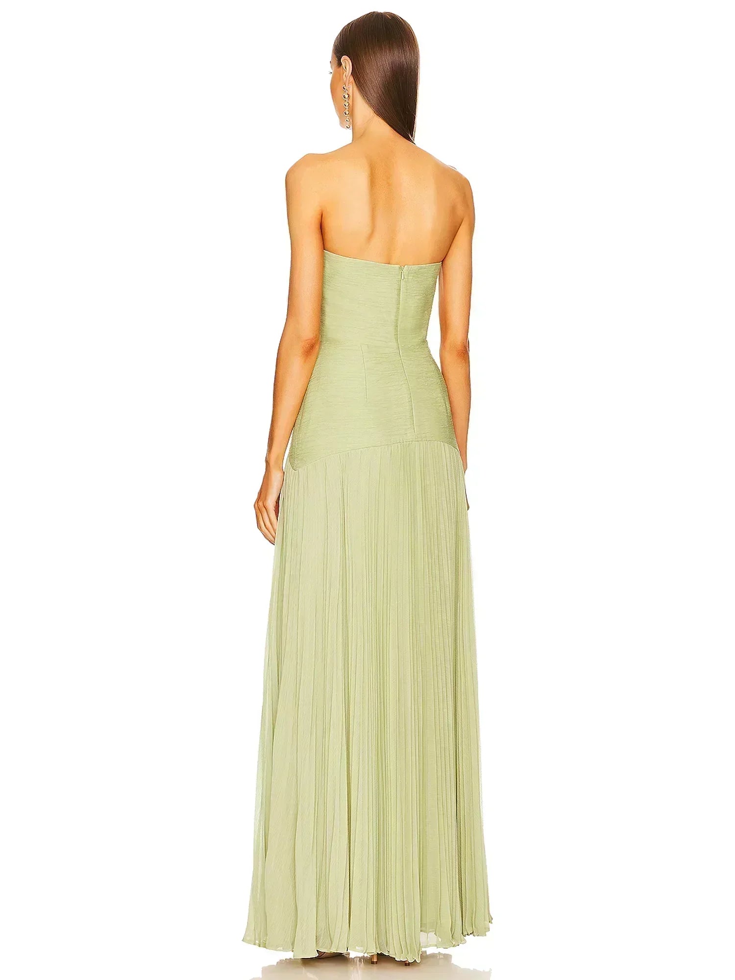 Paloma Women's Pleated Maxi Dress - fabric and finish detail