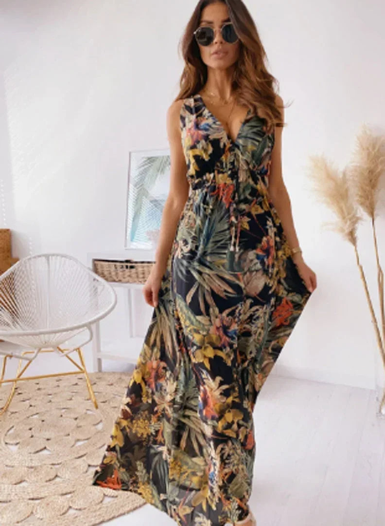 Nell Women's Floral Maxi Dress - back view