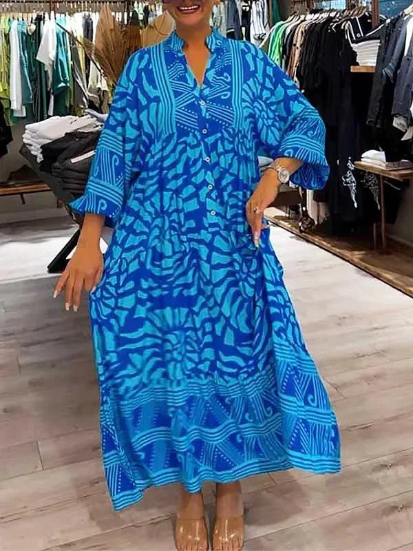 Nora Women's Printed Maxi Dress - full-length view