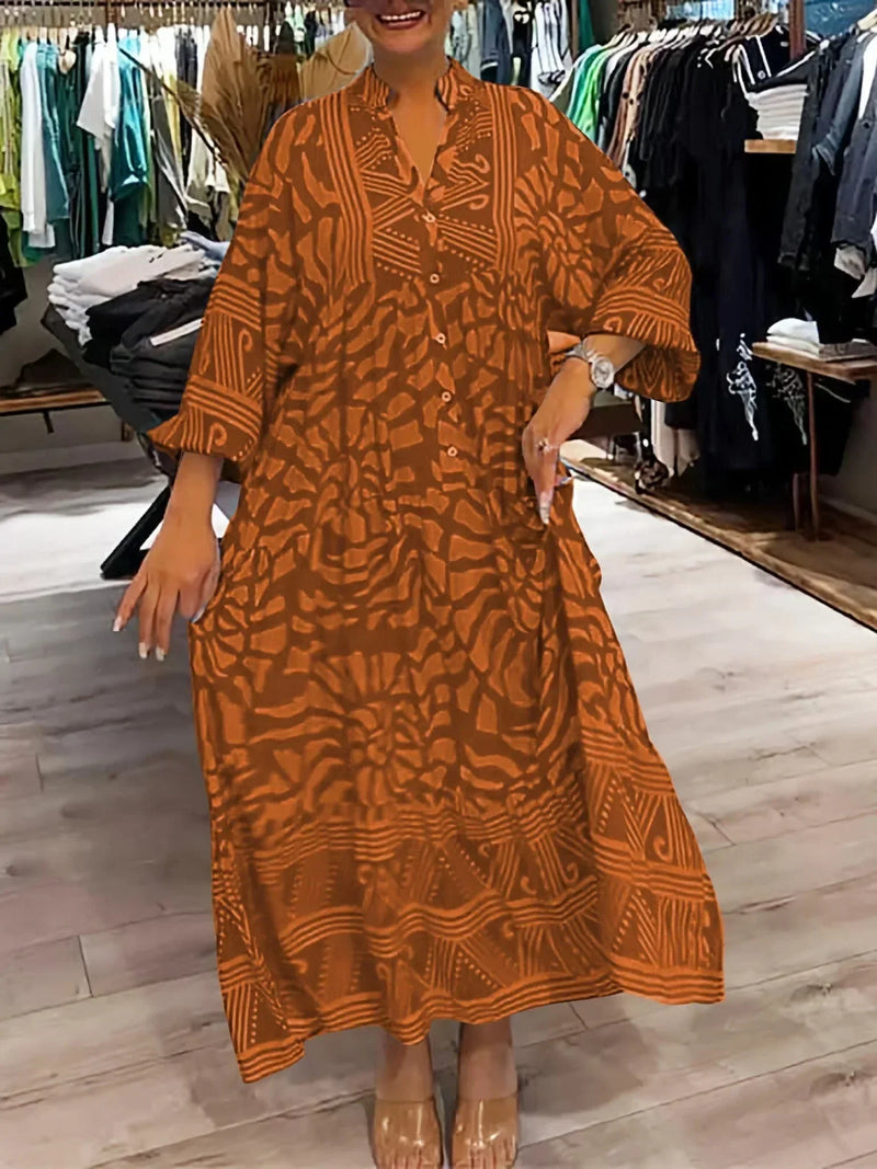 Nora Women's Printed Maxi Dress - close-up detail