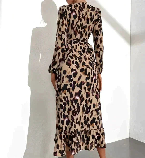 Paloma Women's Leopard Maxi Dress - fabric and finish detail