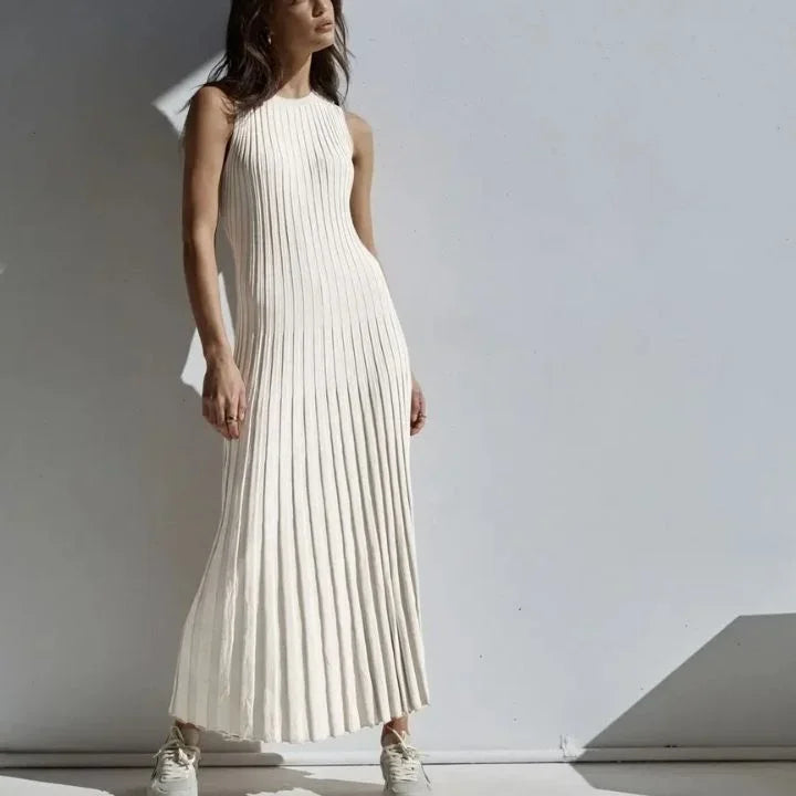 Alba Women's Pleated Maxi Dress - back view