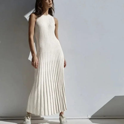 Alba Women's Pleated Maxi Dress - back view