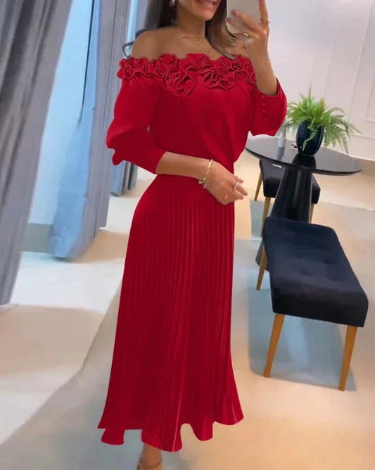 Maren Women's Pleated Maxi Dress - styled view
