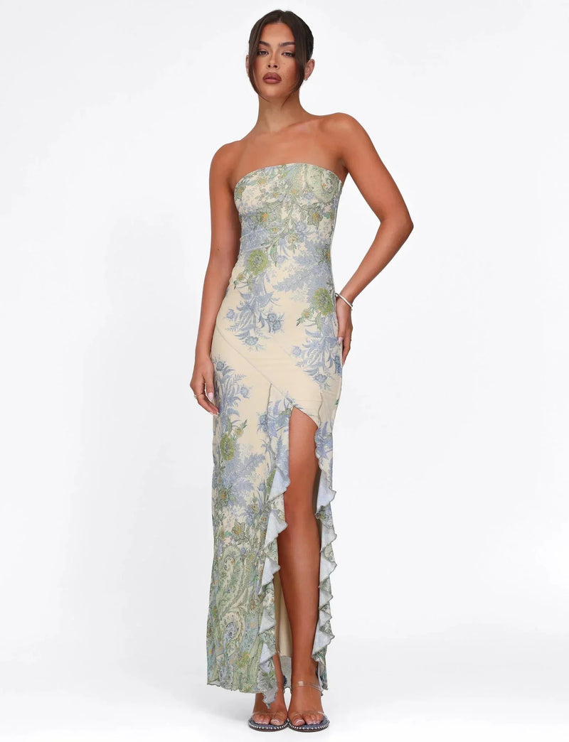Dahlia Women's Floral Maxi Dress | Strapless, Maxi