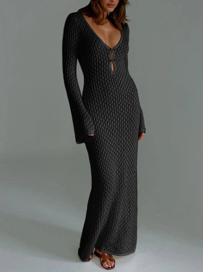 Jolie Women's Crochet Maxi Dress - front view