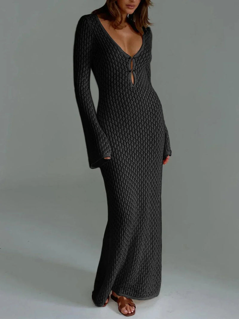 Jolie Women's Crochet Maxi Dress - front view