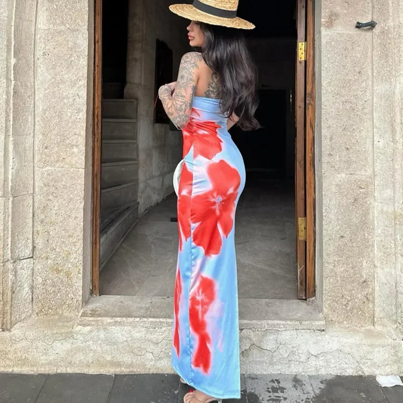 Yara Women's Floral Maxi Dress - back view