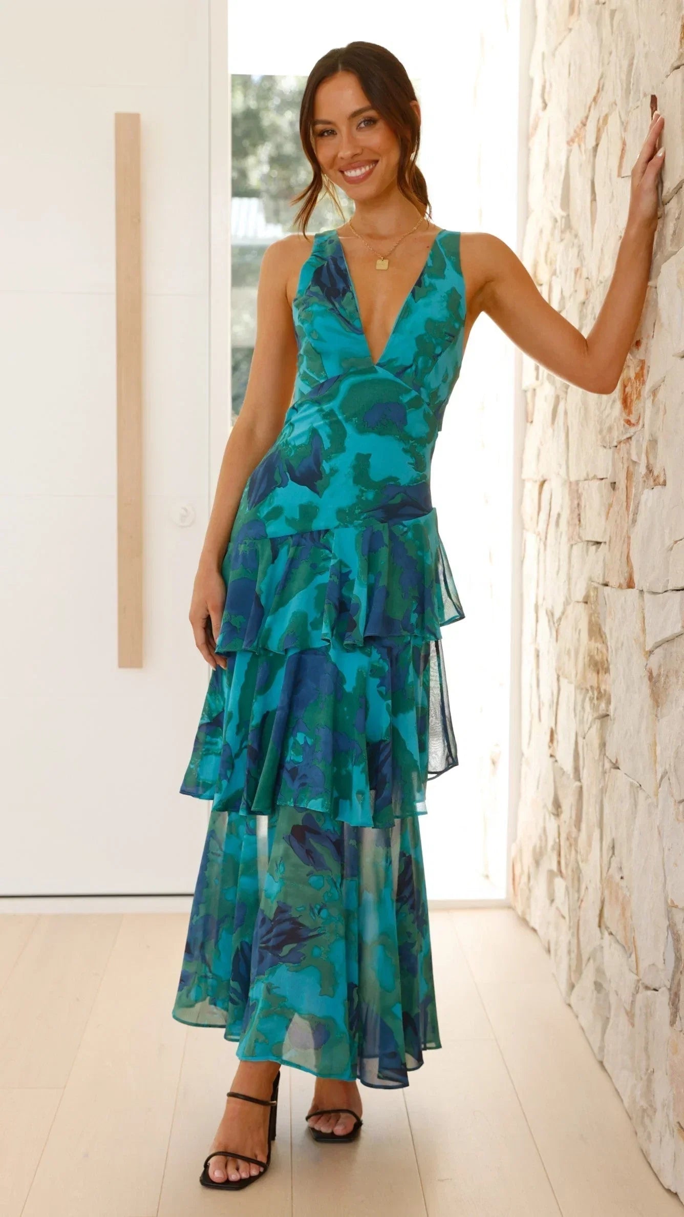 Sophie Women's Printed Maxi Dress - back view