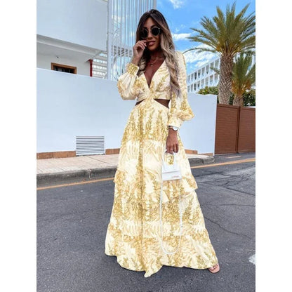 Talia Women's Floral Maxi Dress - back view