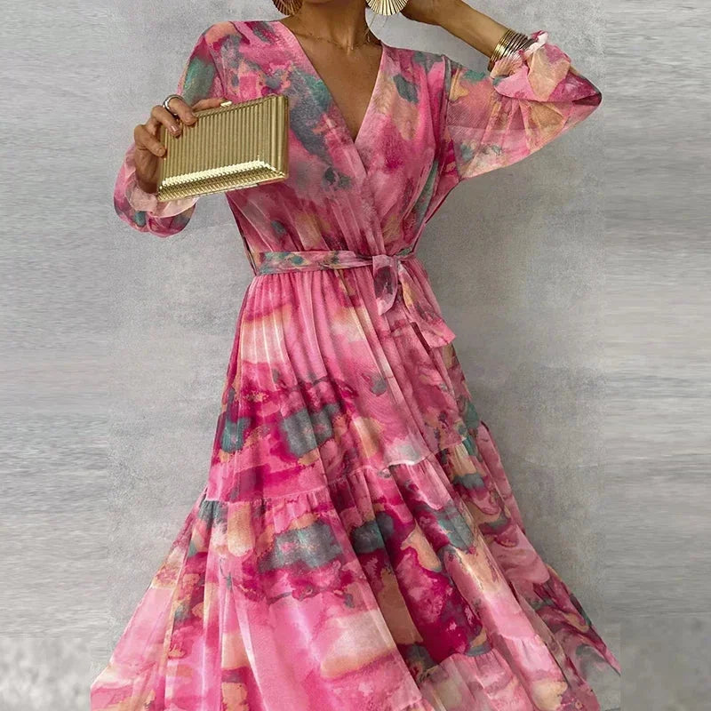 Juno Women's Printed Maxi Dress - styled view