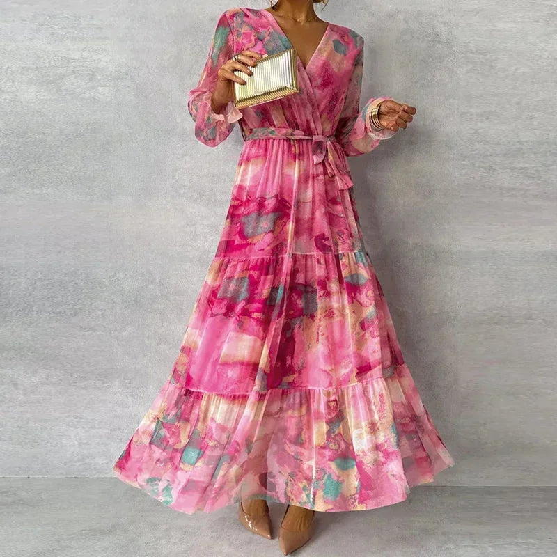 Juno Women's Printed Maxi Dress | Pink