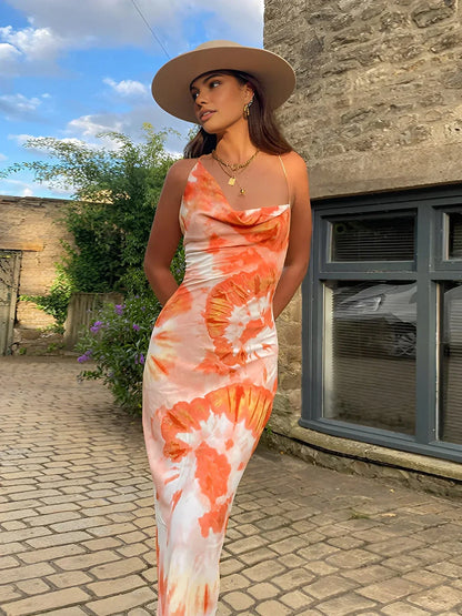 Clara Women's Printed Maxi Dress - front view