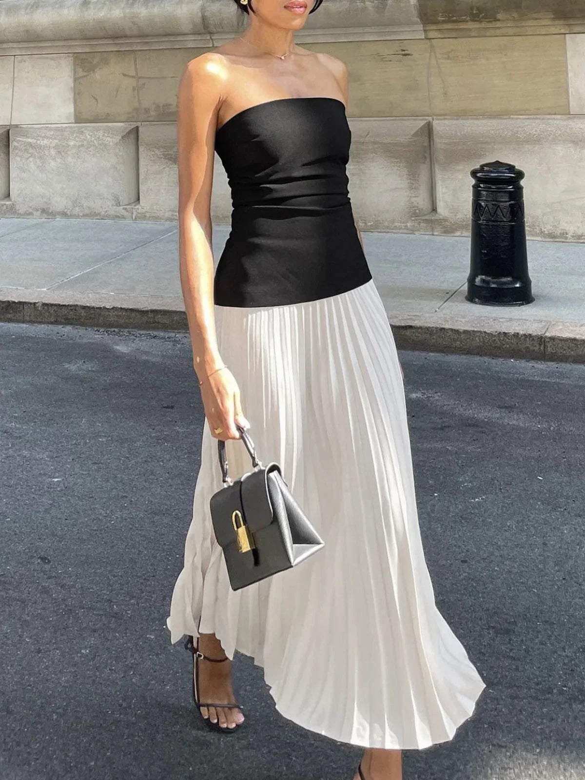 Faye Women's Pleated Maxi Dress - back view