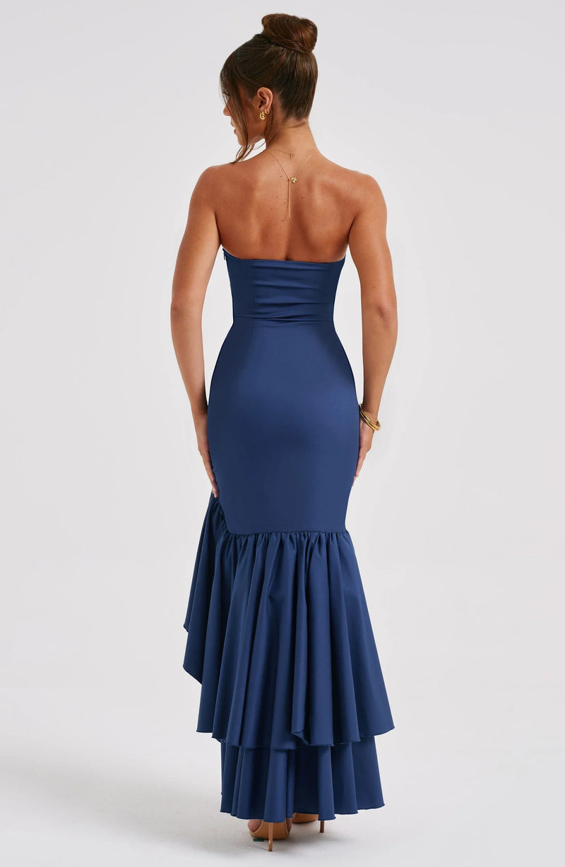 Cleo Women's Asymmetric Maxi Dress - fabric and finish detail