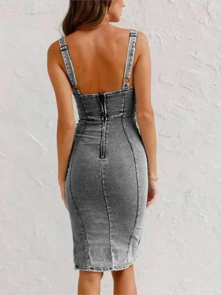 Lila Women's Midi Dress - back view