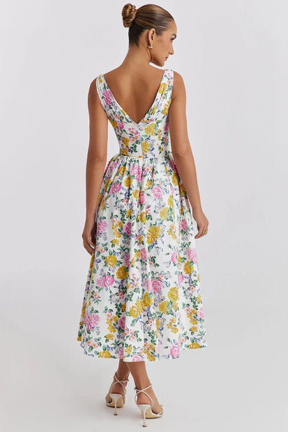 Maren Women's Floral Midi Dress - full-length view