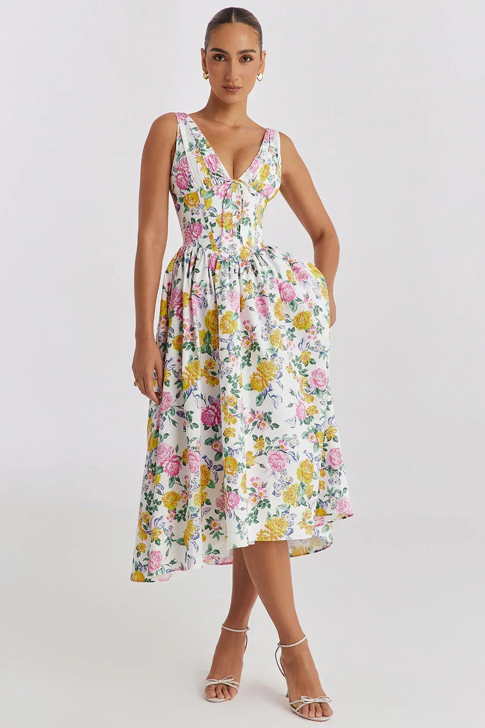 Maren Women's Floral Midi Dress - back view