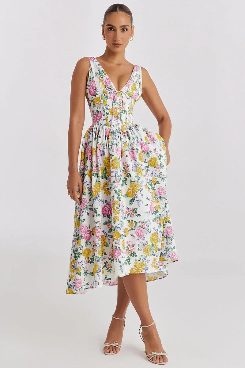 Maren Women's Floral Midi Dress - back view
