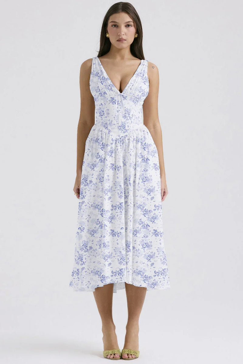 Maren Women's Floral Midi Dress - shown in use