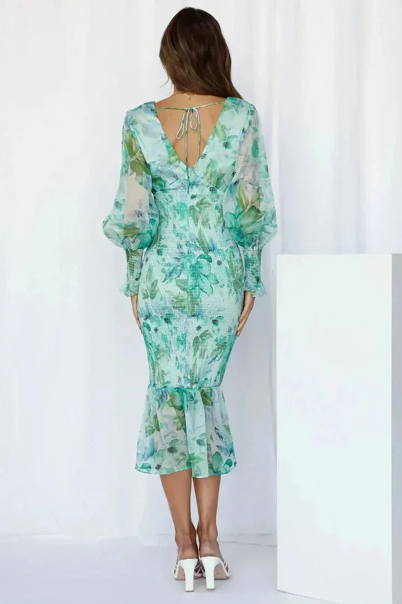 Saskia Women's Floral Midi Dress - styled view
